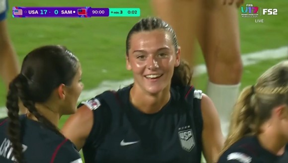 第90分钟还在狂攻！U17女足世界杯美国17-0血洗萨摩亚！